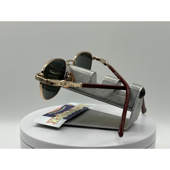 Vintage Eyeglasses NOS Small Red Rectangle Metal Blue Mirror POLARIZED Lens 00s - Picture 9 of 10